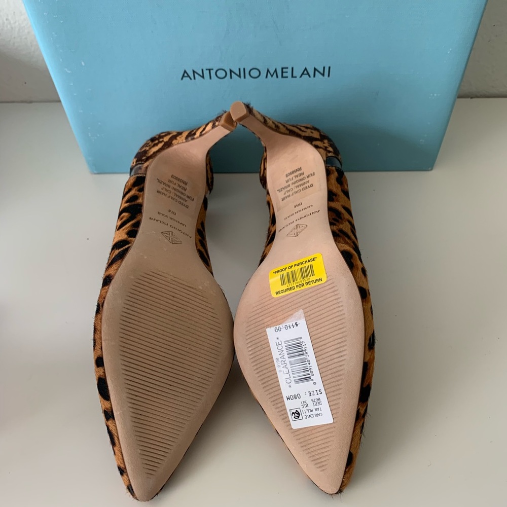 Antonio Melani Animal Print Calf Skin Heels - Picture 4 of 6